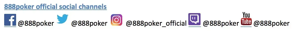 888poker Social Media Channels
