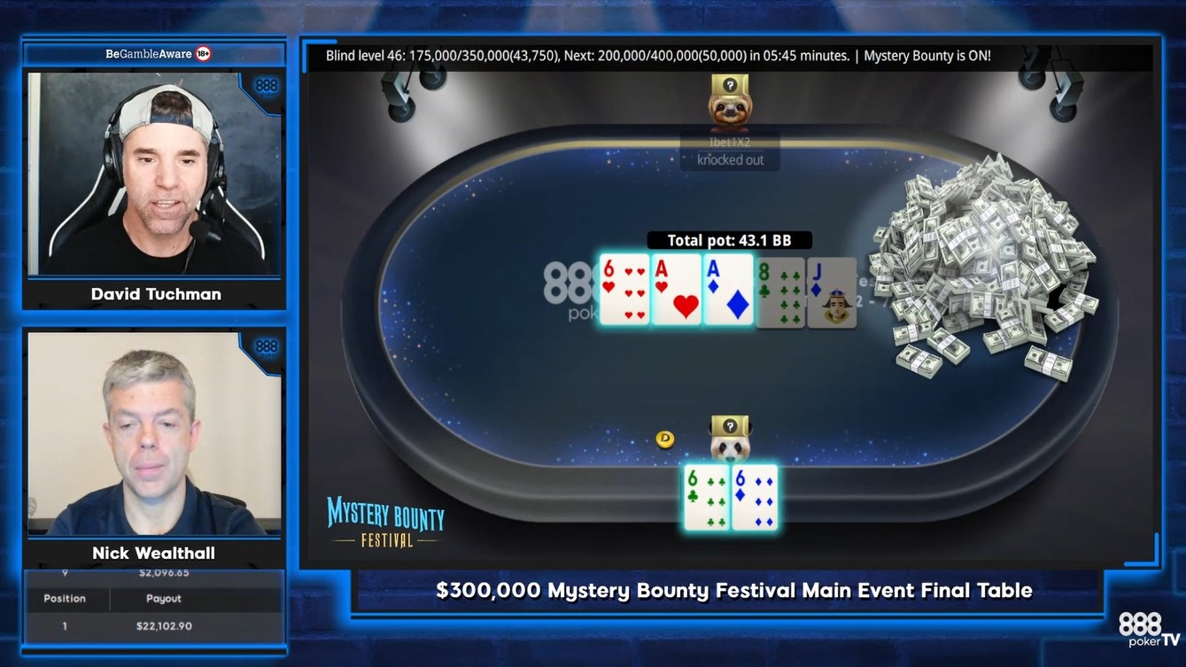 Main Event Action Live Streamed on 888pokerTV Twitch Channel