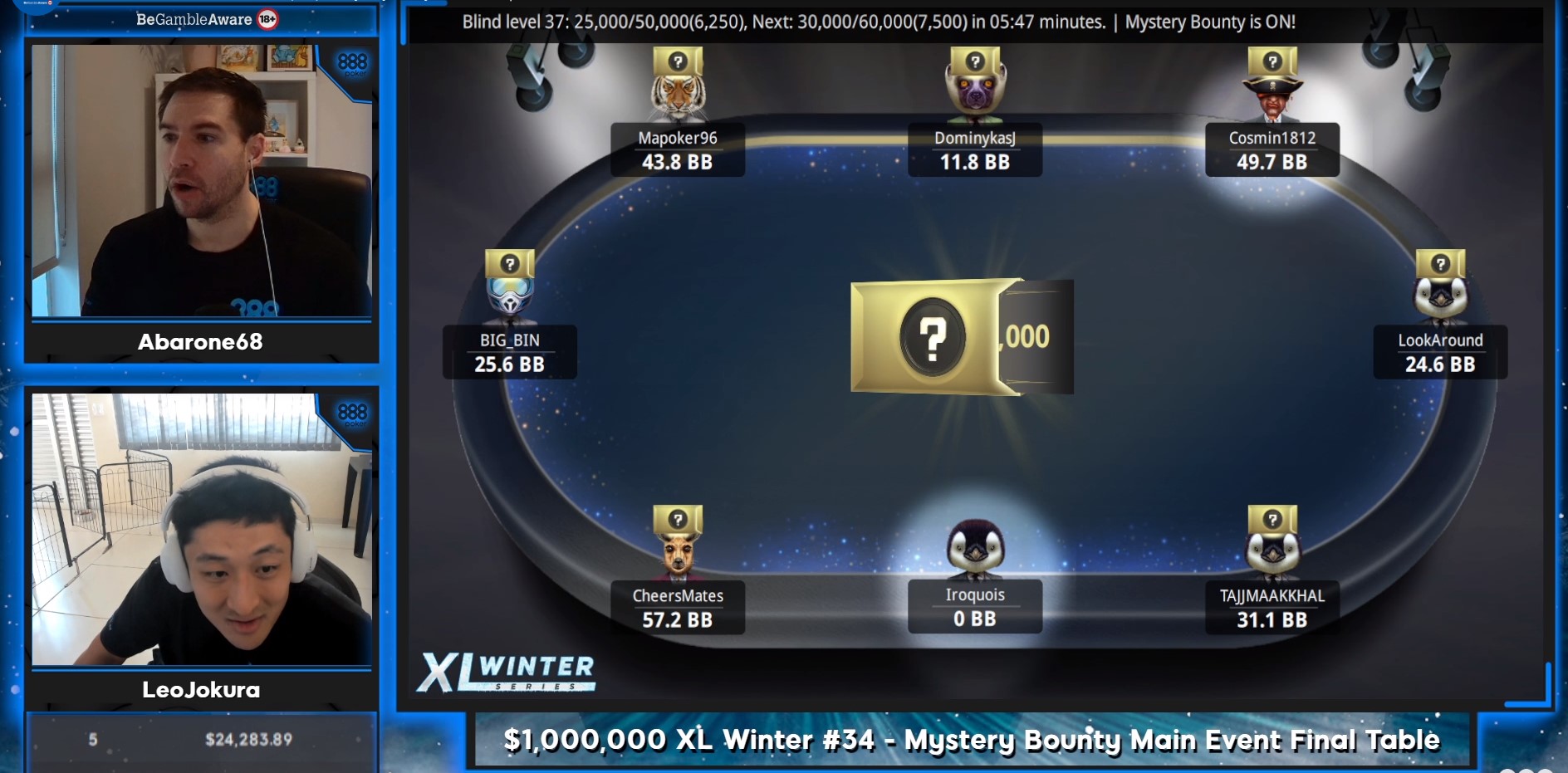 XL Winter Final Table Livestreamed on 888pokerTV Twitch Channel