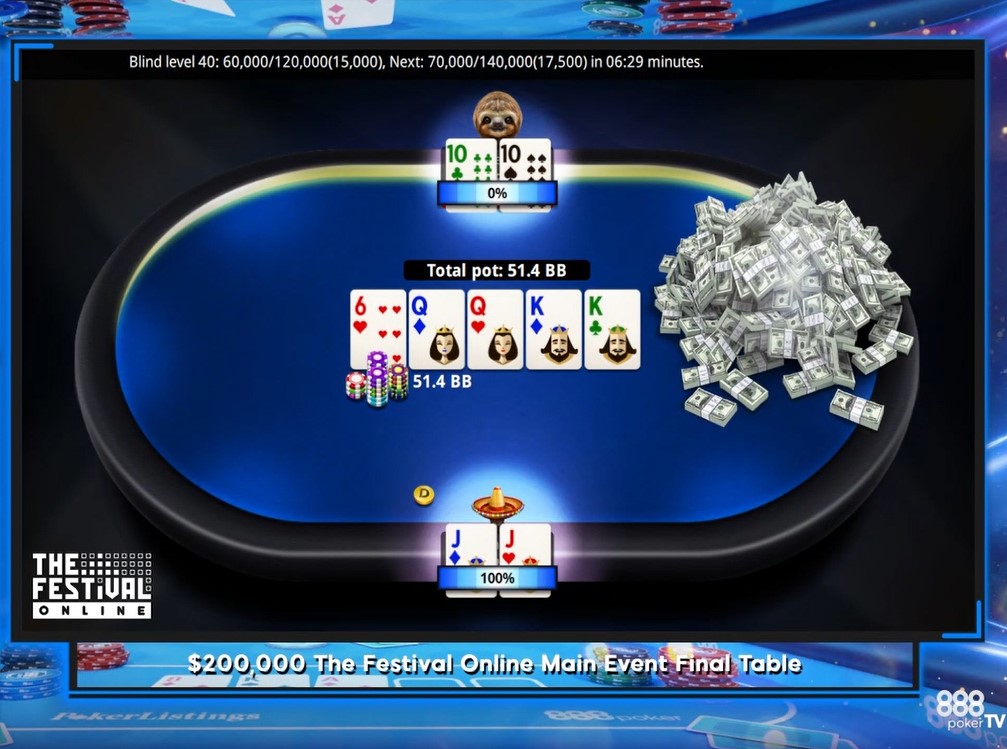 The Festival Online Main Event Final Hand