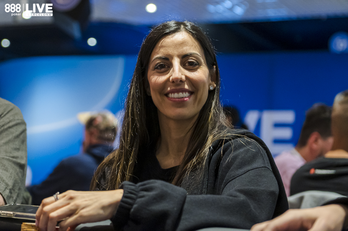 888poker ambassador Lucia Navarro on Day 2