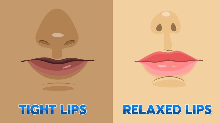 Full relaxed lips vs thin tight lips