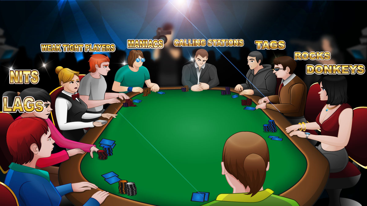 full-ring table in a live poker setting