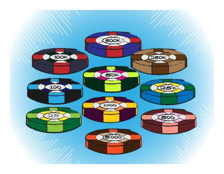 poker chips 5 colors how many 8 players
