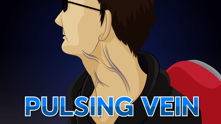 Pulsing vein in a player’s neck