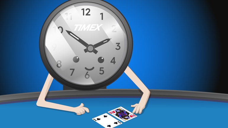 Timex watch at the poker table