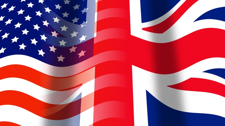 UK and US Flags together 