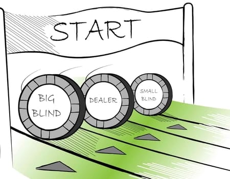 blind chips at a starting line
