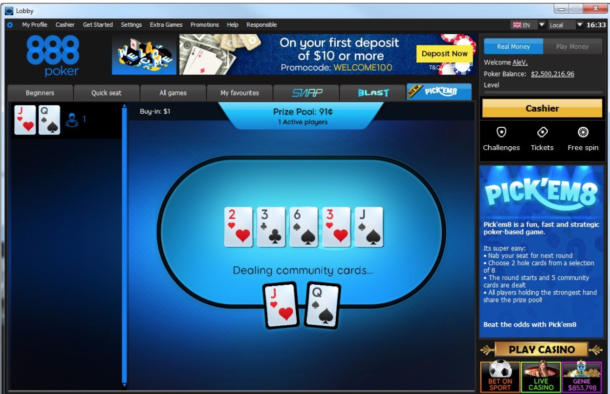 888poker Pick'em8 Rules