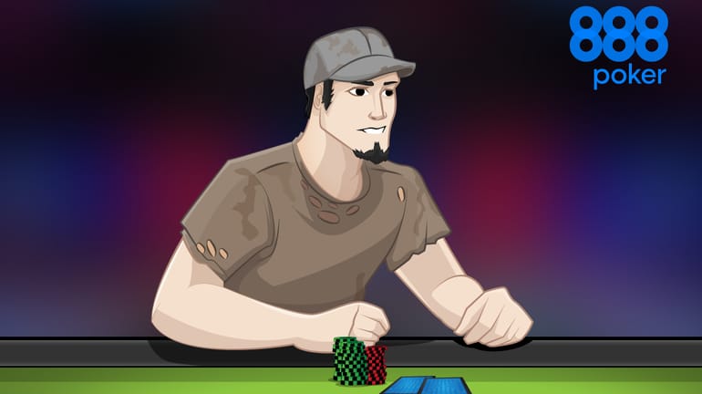 poker player wearing T-shirt