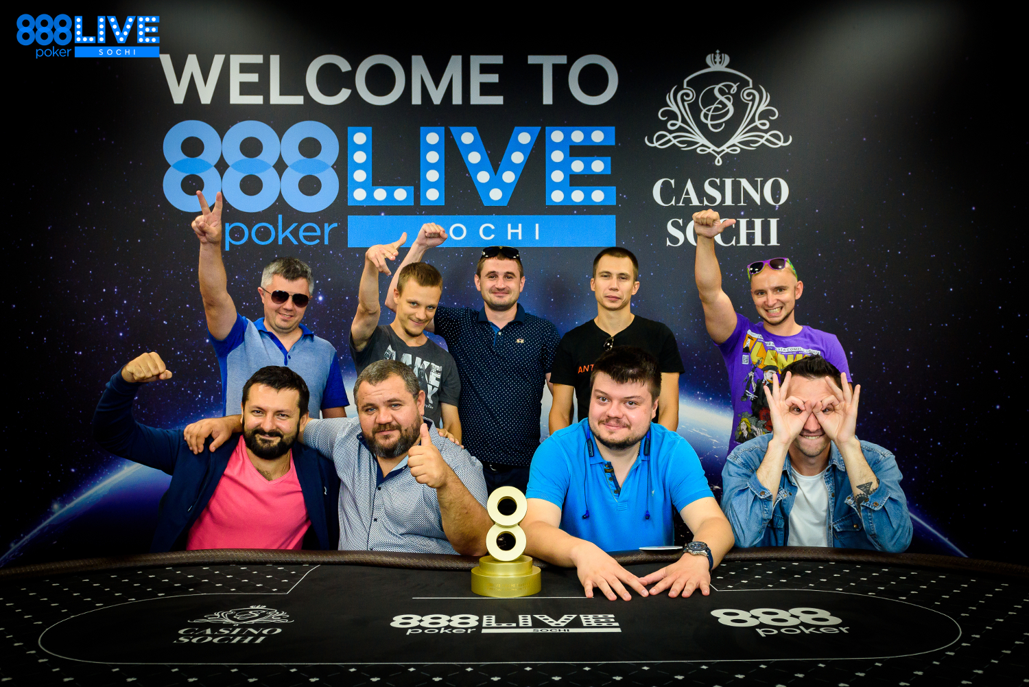 It took four hours of play to get down to a final table of nine - 888pokerLIVESochi