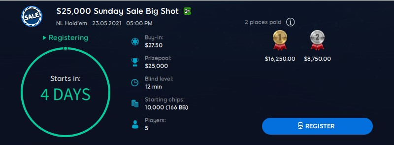 $25K Sunday Sale Big Shot
