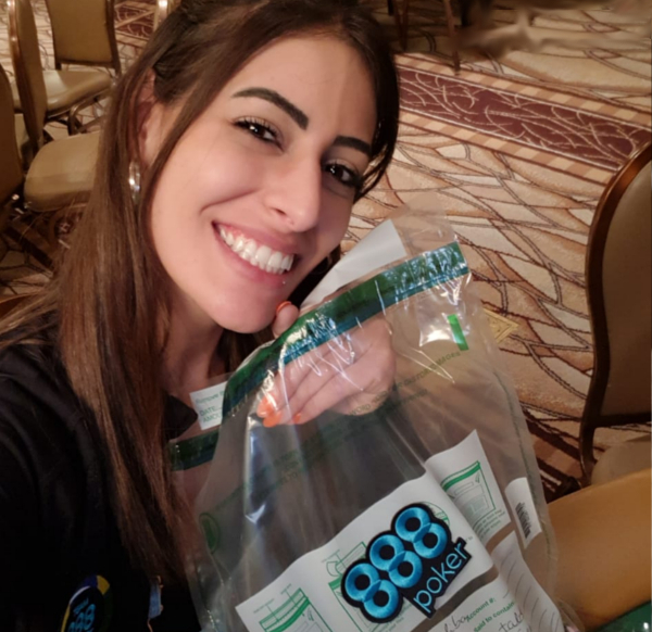 Vivian Saliba bag and tag 2019 WSOP Crazy Eights