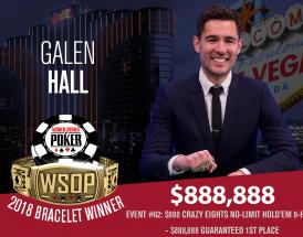 Galen Hall takes down Crazy Eights for $888,888 & 1st Bracelet