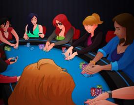 Ladies night playing poker