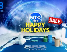Start the Holiday Season with 50% OFF Tournaments in 888poker’s Happy Holidays Sale!