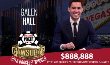 Galen Hall takes down Crazy Eights for $888,888 & 1st Bracelet