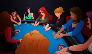 Ladies night playing poker