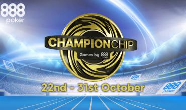 Let the Games Begin with 888poker’s $500K GTD ChampionChip Series this October!