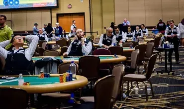 Poker table in Vegas